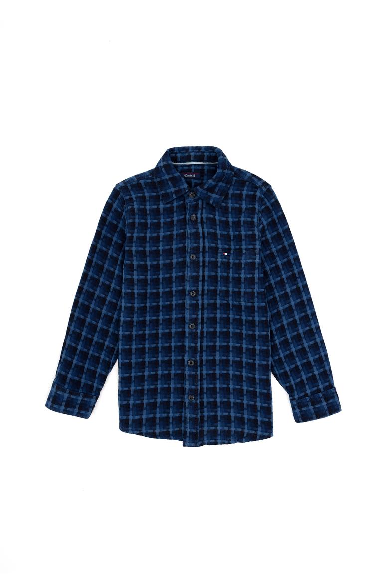 Erkek Çocuk Koyu Mavi Jean Gömlek
