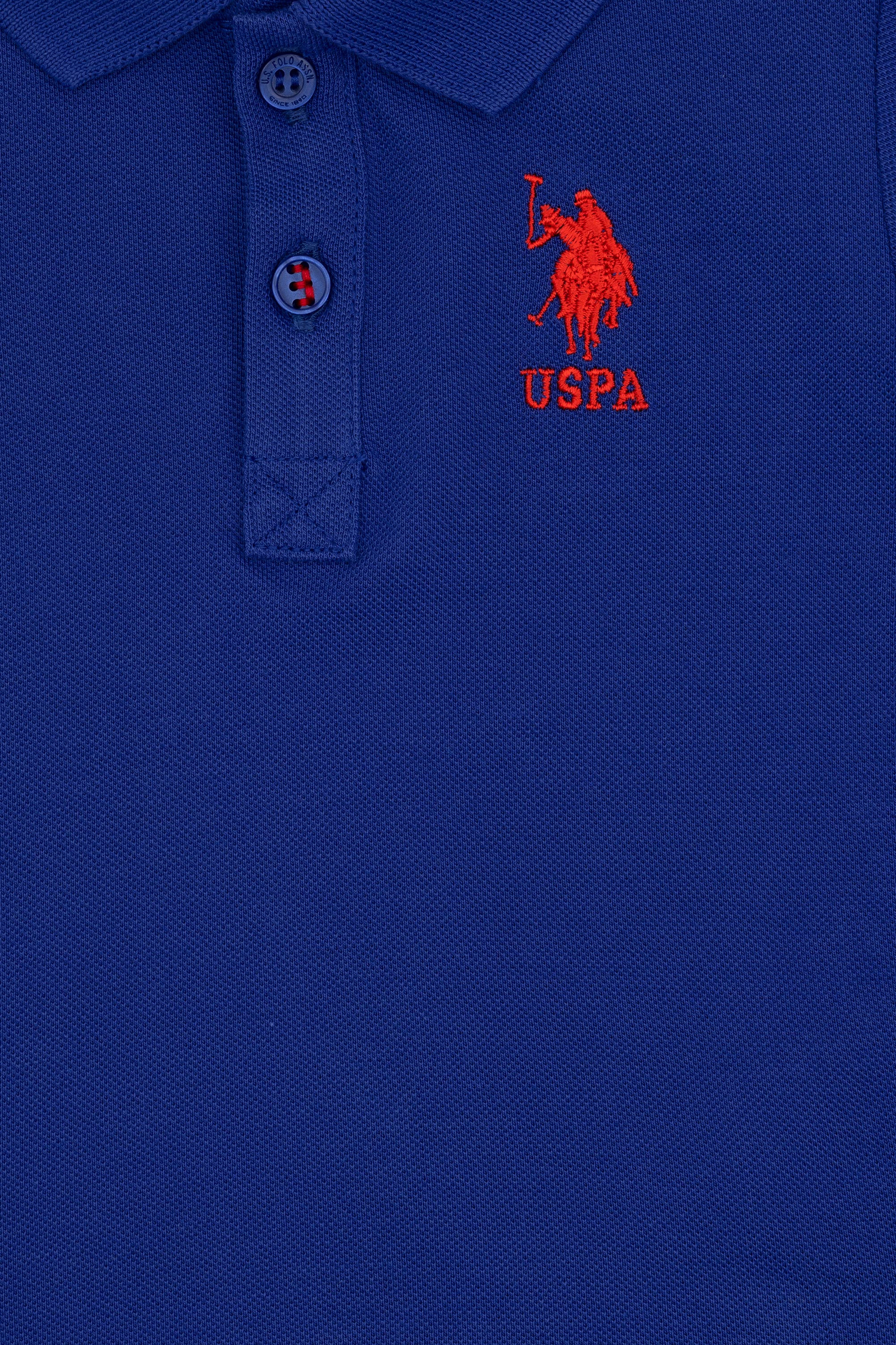 Erkek Bebek Mavi Basic Polo Yaka Tişört - Image 4