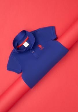 Erkek Bebek Mavi Basic Polo Yaka Tişört - 50265996166