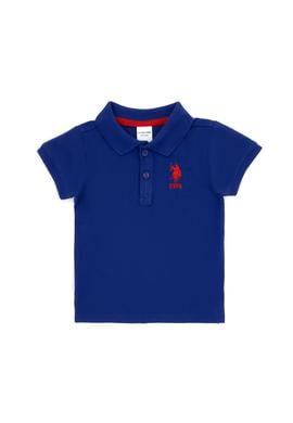 Erkek Bebek Mavi Basic Polo Yaka Tişört - 50265996166