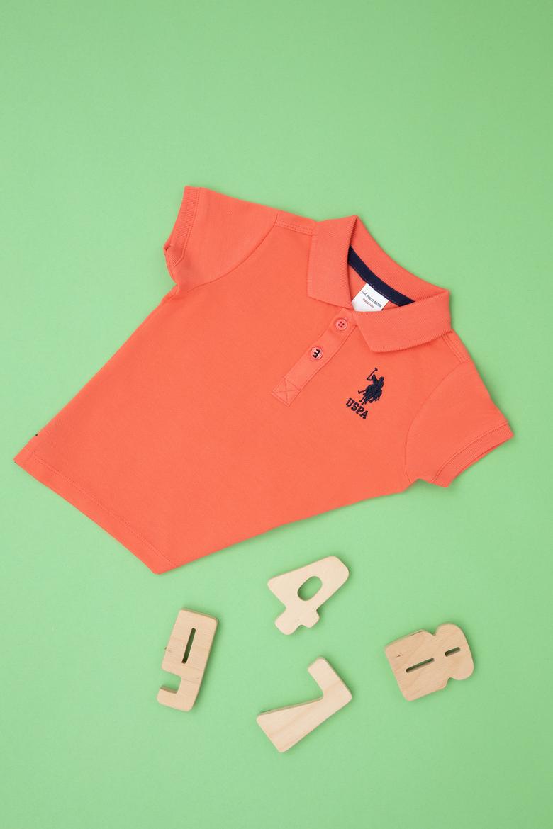 Erkek Bebek Somon Basic Polo Yaka Tişört