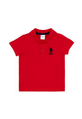 Erkek Bebek Kırmızı Basic Polo Yaka Tişört - 50265996186