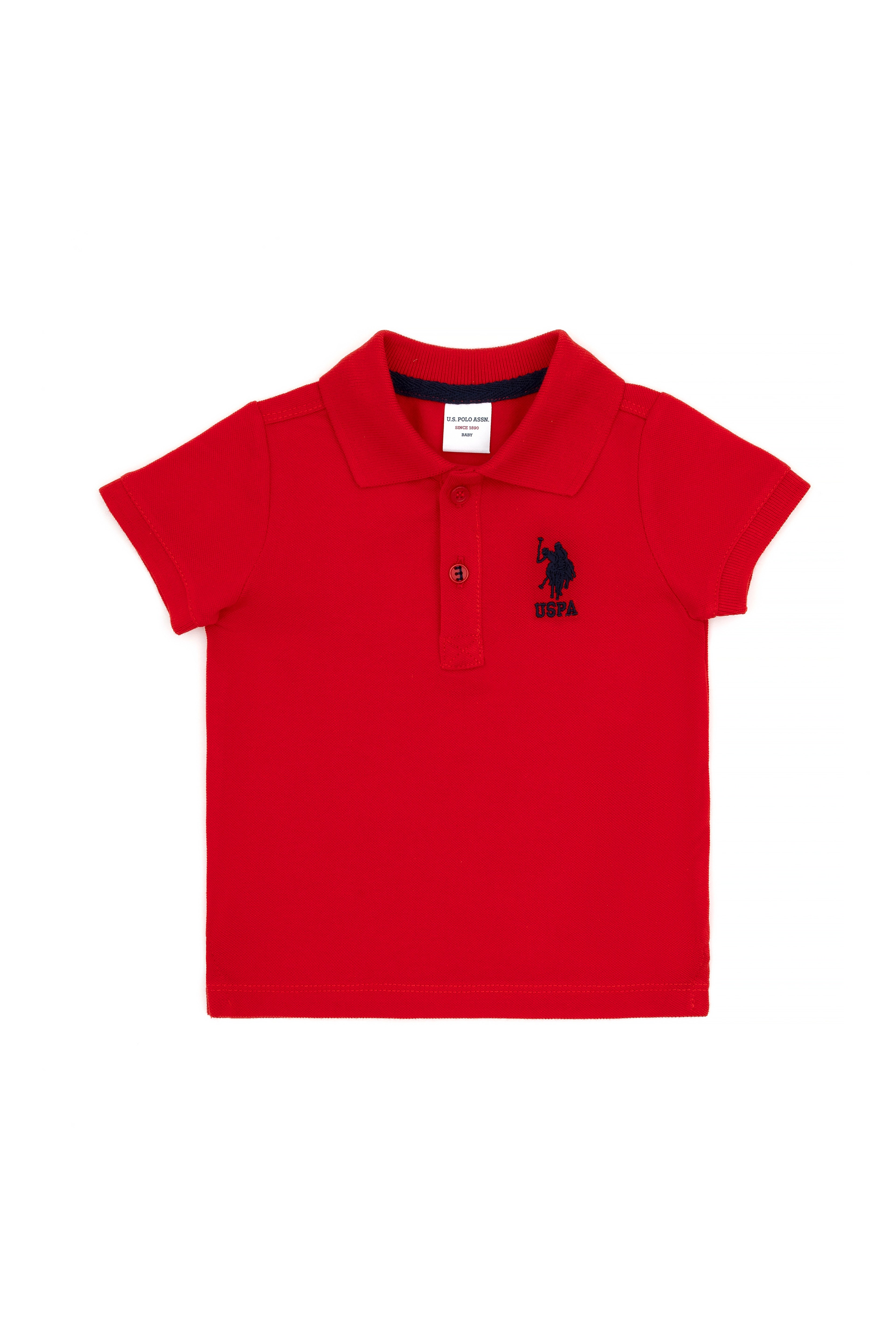 Erkek Bebek Kırmızı Basic Polo Yaka Tişört - Image 2