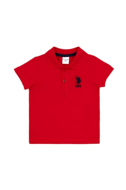 Erkek Bebek Kırmızı Basic Polo Yaka Tişört