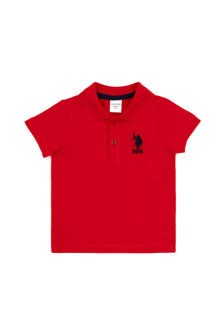 Erkek Bebek Kırmızı Basic Polo Yaka Tişört - 50265996186