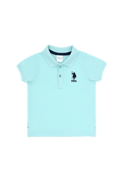 Erkek Bebek Su Yeşili Basic Polo Yaka Tişört