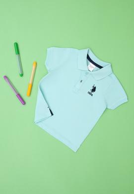 Erkek Bebek Su Yeşili Basic Polo Yaka Tişört - 50265996190