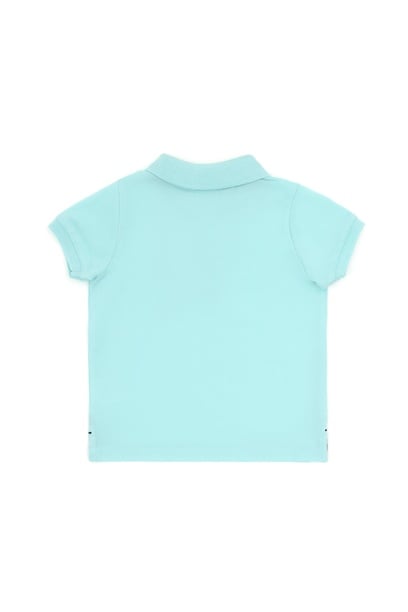 Erkek Bebek Su Yeşili Basic Polo Yaka Tişört