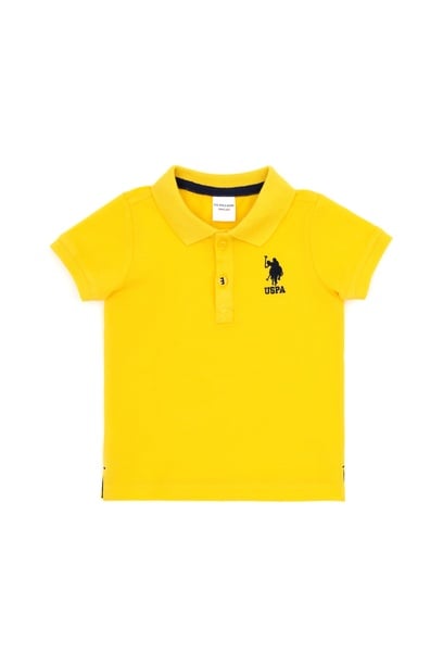 Erkek Bebek Sarı Basic Polo Yaka Tişört