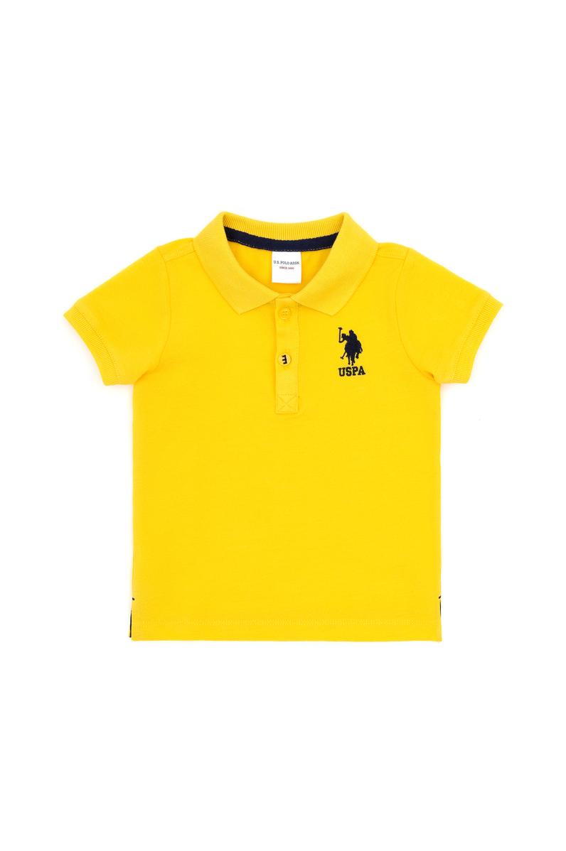 Erkek Bebek Sarı Basic Polo Yaka Tişört