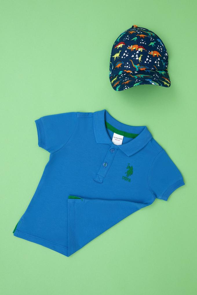 Erkek Bebek Saks Basic Polo Yaka Tişört