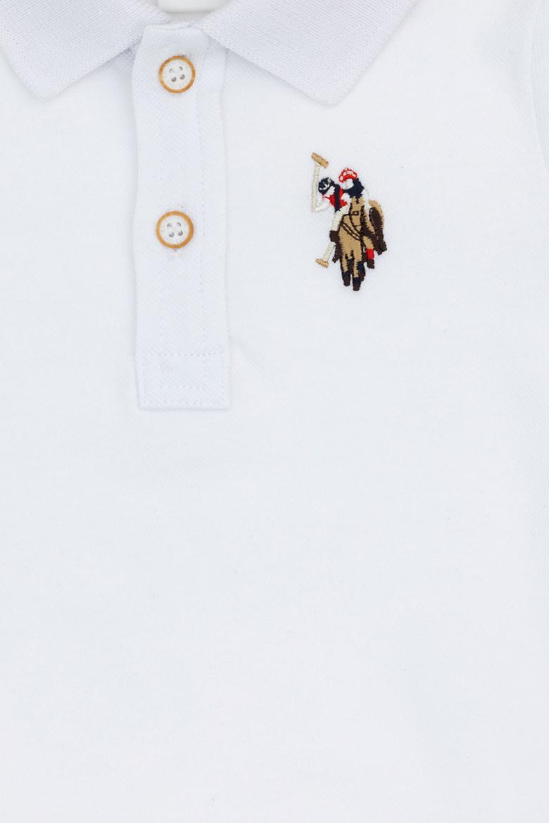 Erkek Bebek Beyaz Basic Polo Yaka Tişört - 50266003056