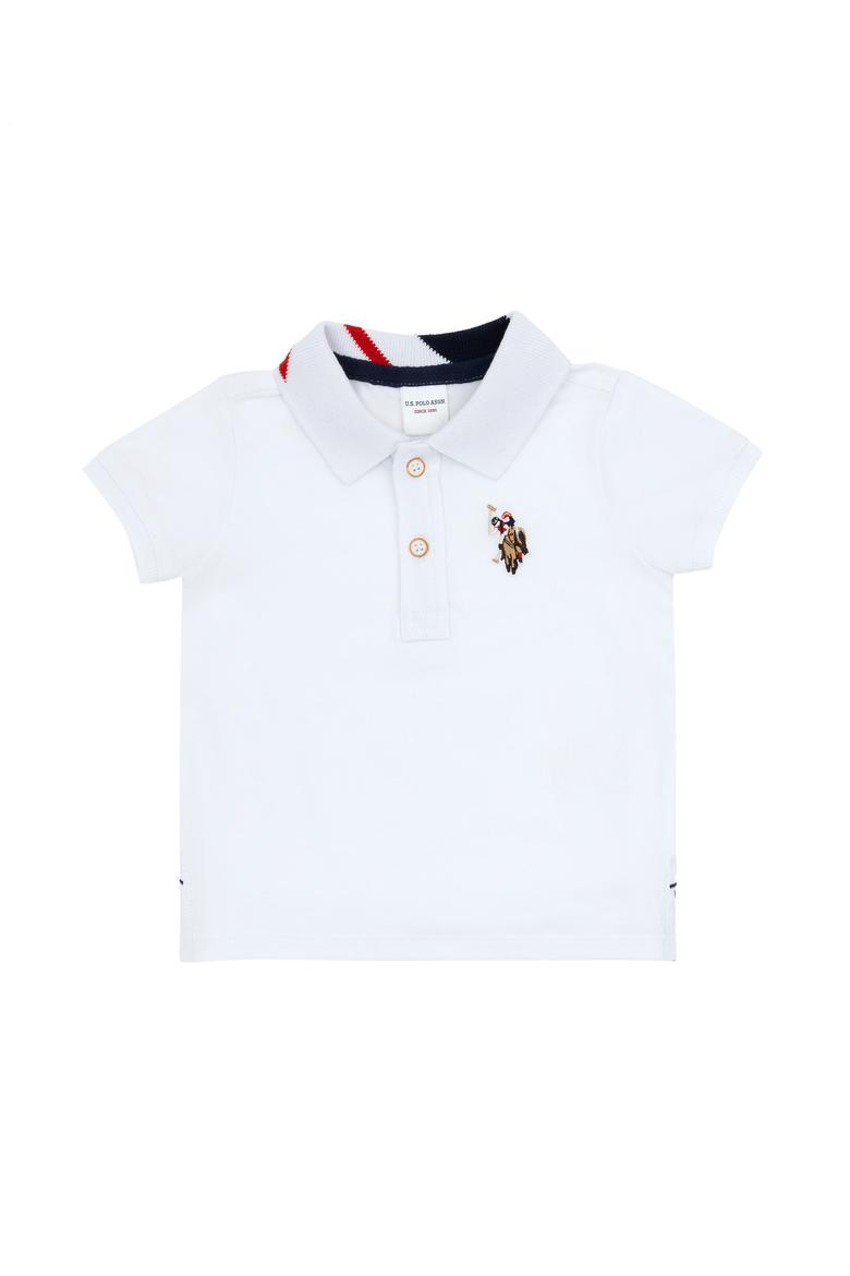 Erkek Bebek Beyaz Basic Polo Yaka Tişört - 50266003056