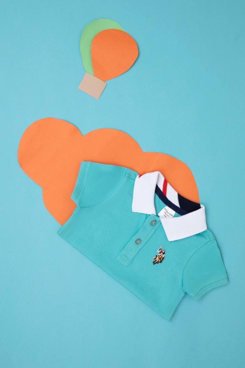 Erkek Bebek Mint Basic Polo Yaka Tişört