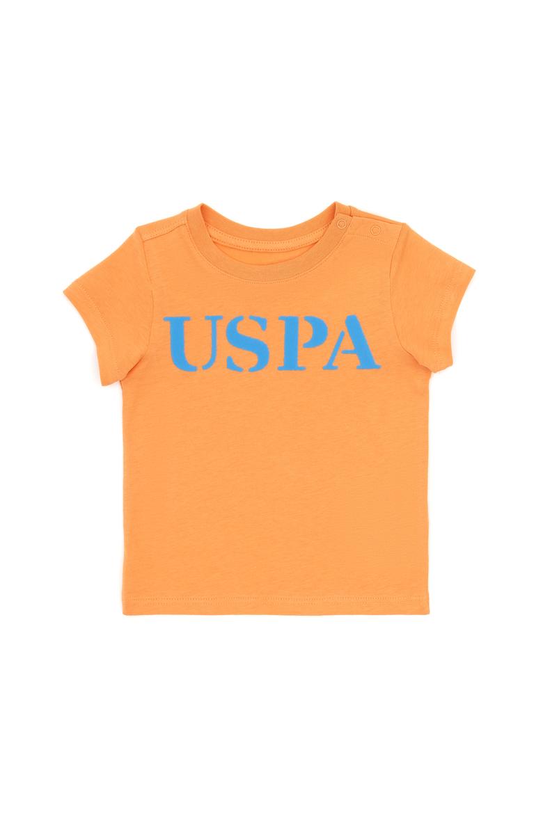 Erkek Bebek Turuncu Basic Bisiklet Yaka Tişört - 50266006191