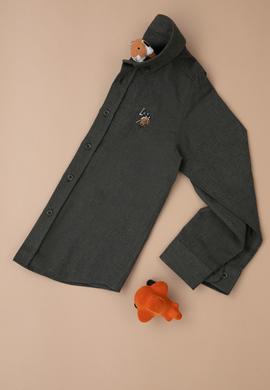 Erkek Çocuk Koyu Yeşil Uzun Kollu Gömlek - 50271301050