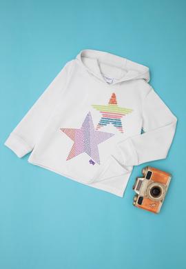 Kız Çocuk Taş Yıldız Baskılı Kapüşonlu Sweatshirt - 50272399011