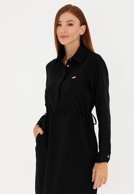 Kadın Siyah Mini Boy Dokuma Elbise - 50271164035