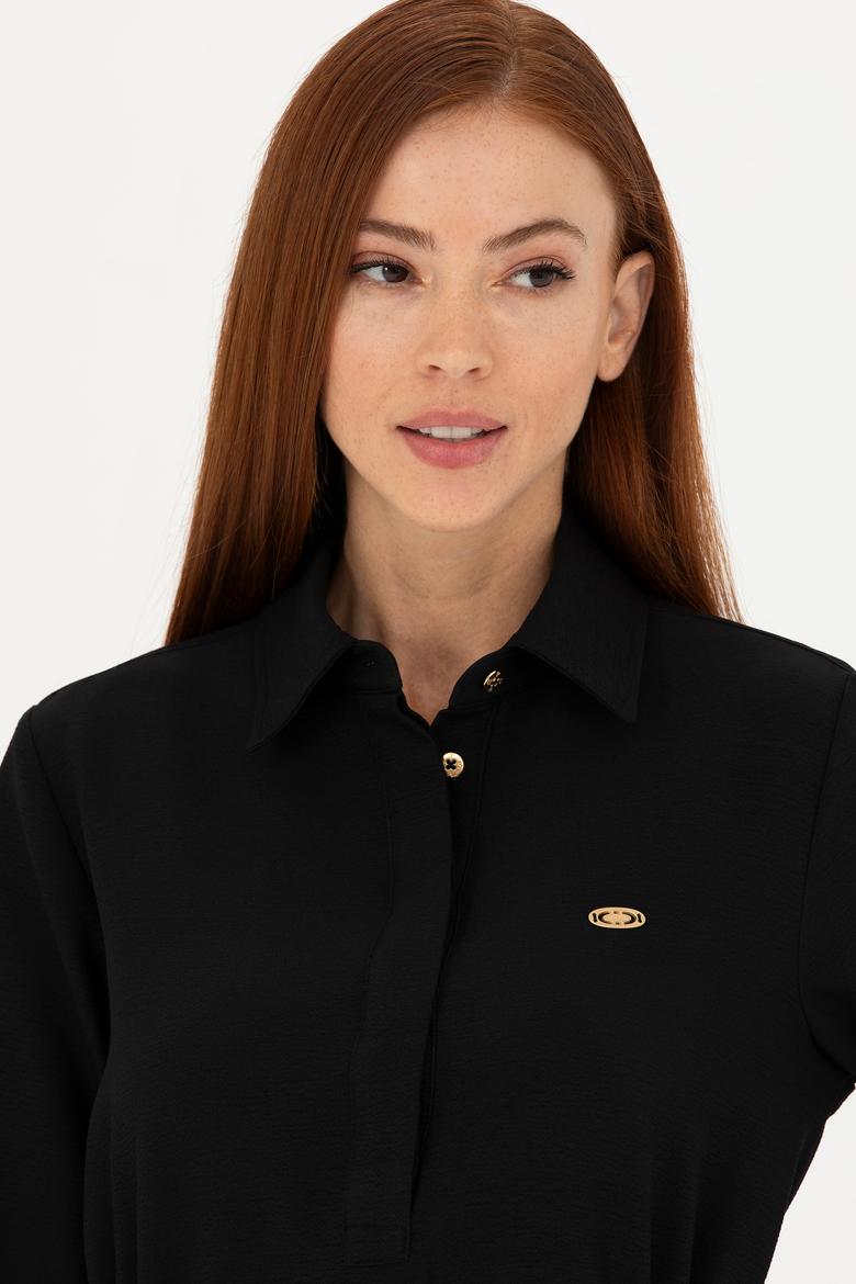 Kadın Siyah Mini Boy Dokuma Elbise - 50271164035