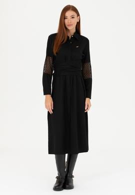 Kadın Siyah Dokuma Elbise - 50271118018