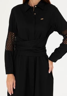 Kadın Siyah Dokuma Elbise - 50271118018