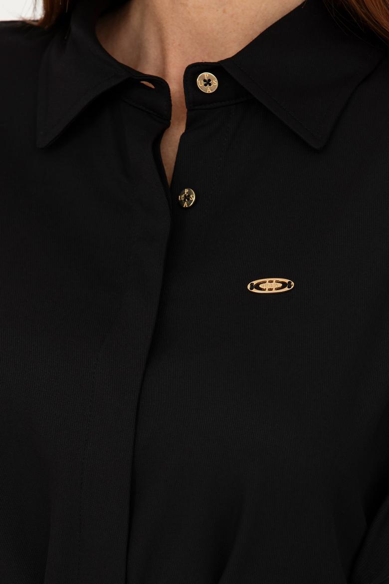 Kadın Siyah Dokuma Elbise - 50271118018