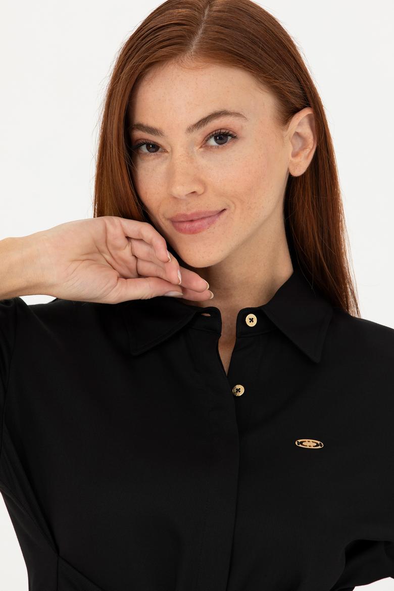 Kadın Siyah Dokuma Elbise - 50271118018