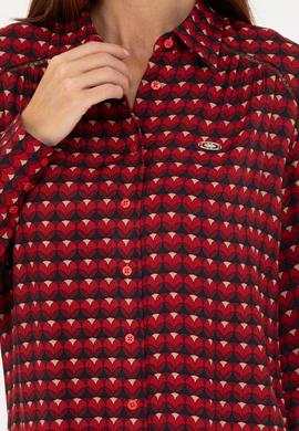 Kadın Bordo Uzun Kollu Gömlek - 50271541002