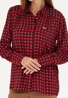 Kadın Bordo Uzun Kollu Gömlek - 50271541002