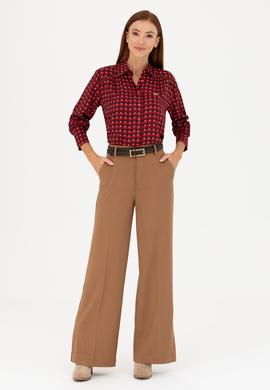 Kadın Bordo Uzun Kollu Gömlek - 50271541002