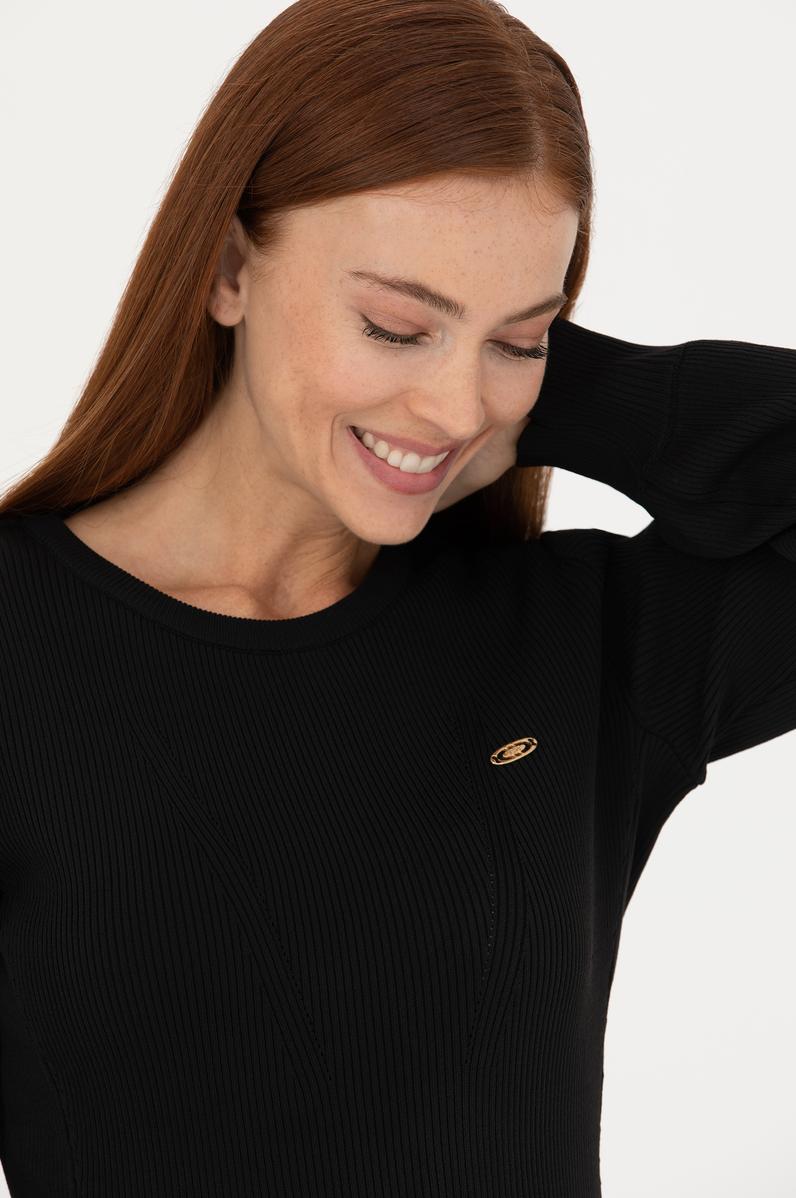 Kadın Siyah Triko Elbise