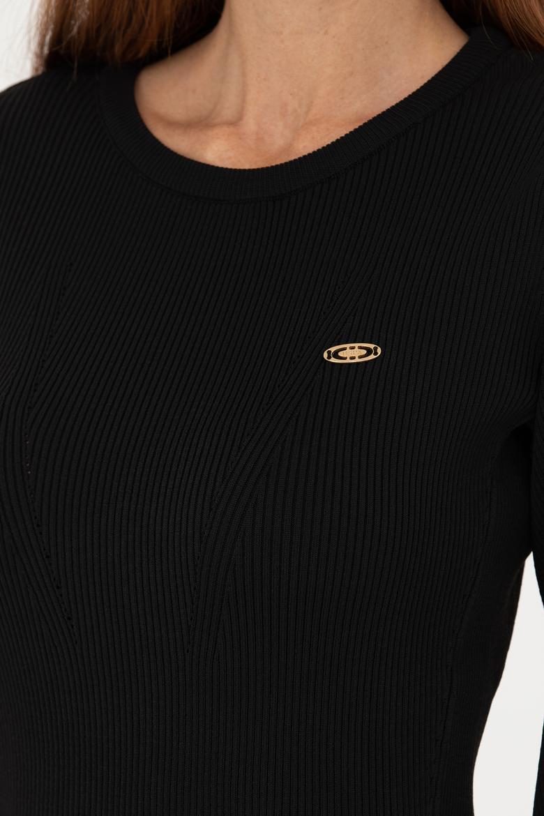 Kadın Siyah Triko Elbise - 50269477018