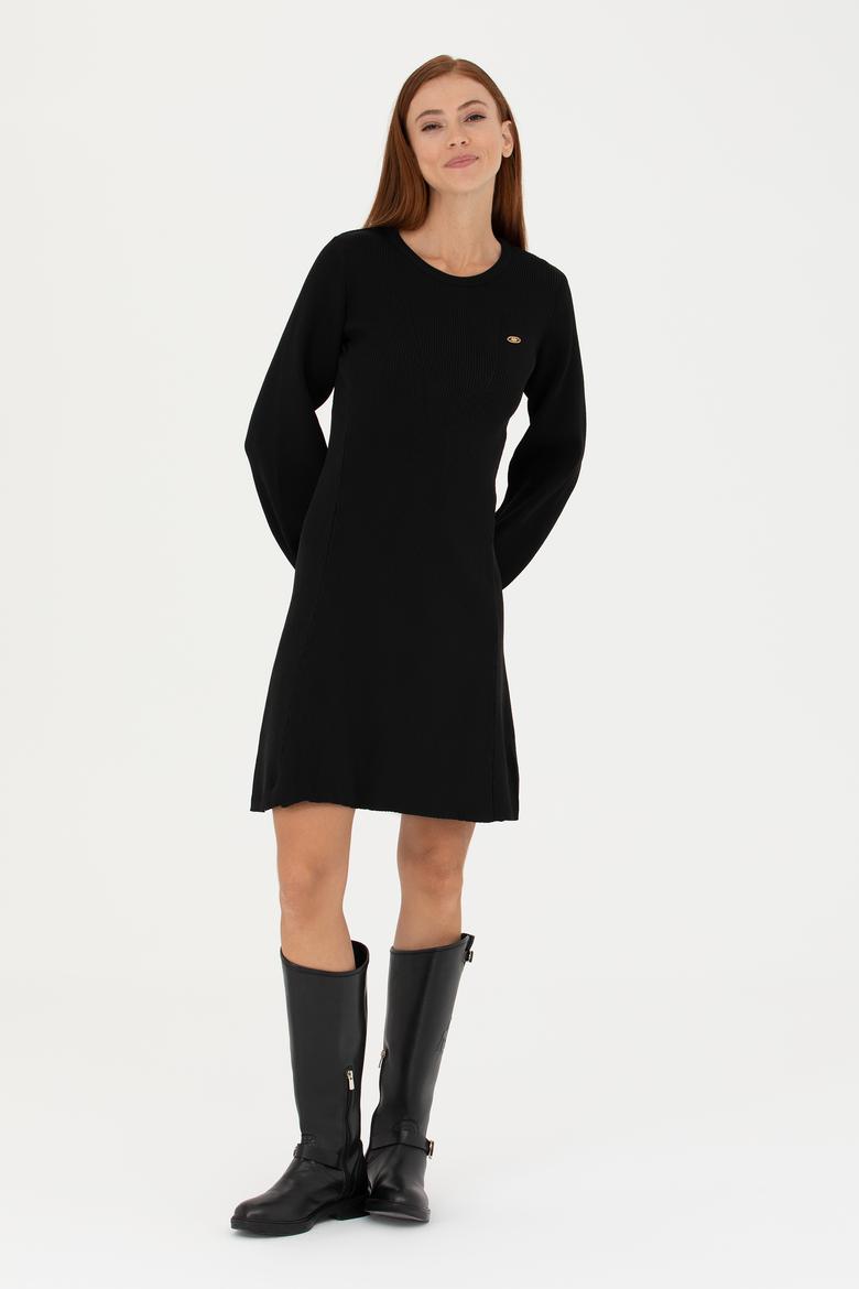 Kadın Siyah Triko Elbise - 50269477018