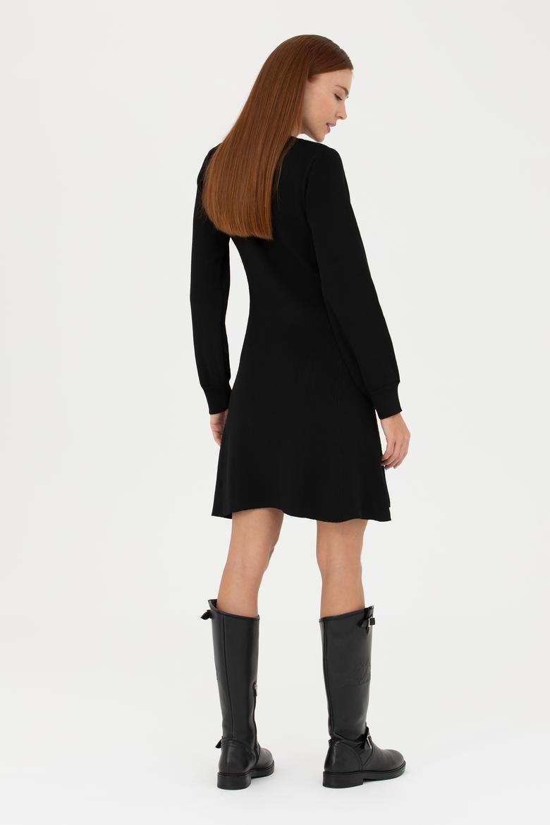 Kadın Siyah Triko Elbise - 50269477018