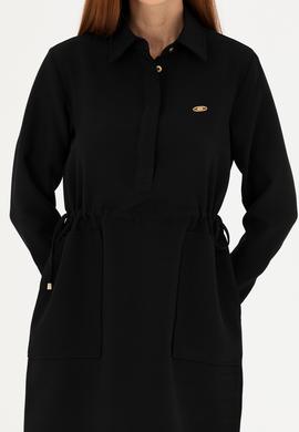 Kadın Siyah Mini Boy Dokuma Elbise - 50271164035