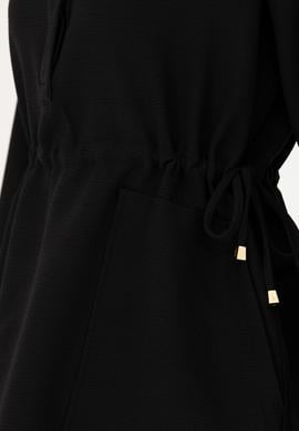 Kadın Siyah Mini Boy Dokuma Elbise - 50271164035