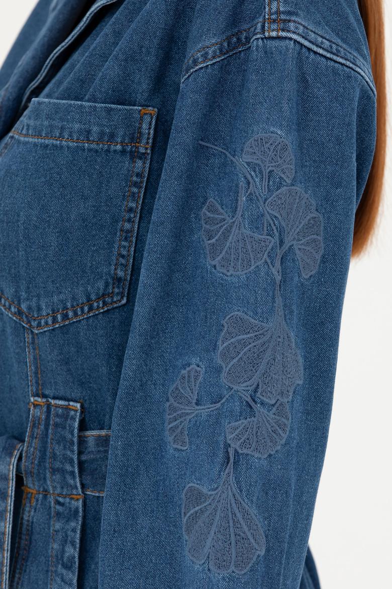 Kadın Koyu Mavi Jean Elbise - 50271443007