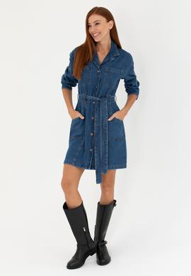 Kadın Koyu Mavi Jean Elbise - 50271443007