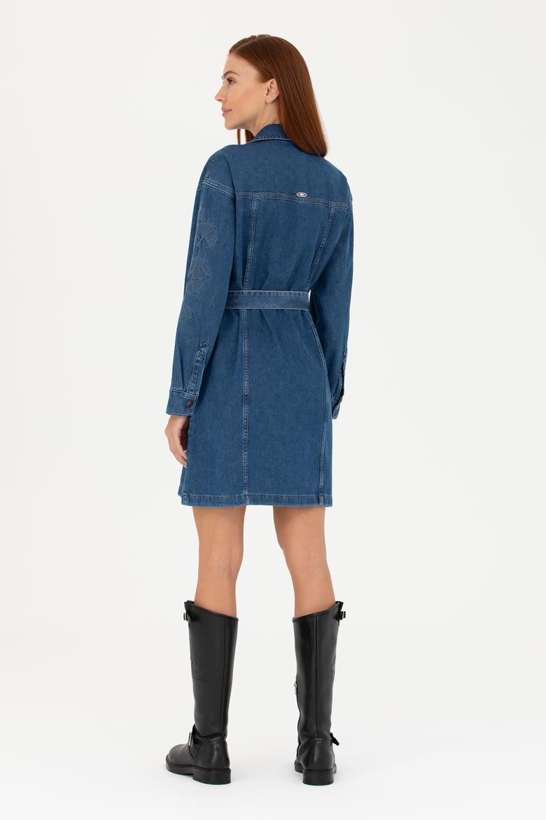 Kadın Koyu Mavi Jean Elbise - 50271443007