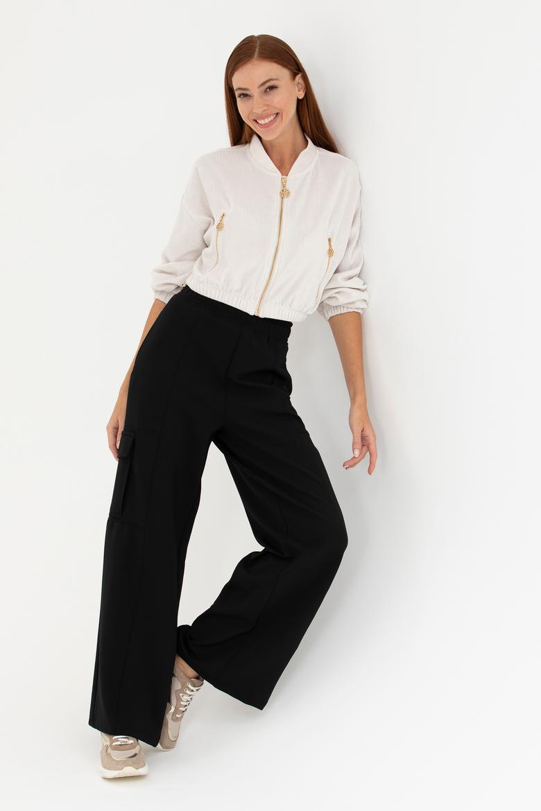 Kadın Taş V Yaka Sweatshirt - 50271608012