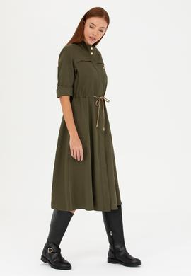 Kadın Koyu Haki Dokuma Elbise - 50271161011