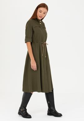 Kadın Koyu Haki Dokuma Elbise - 50271161011