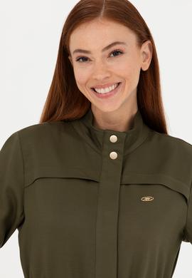 Kadın Koyu Haki Dokuma Elbise - 50271161011