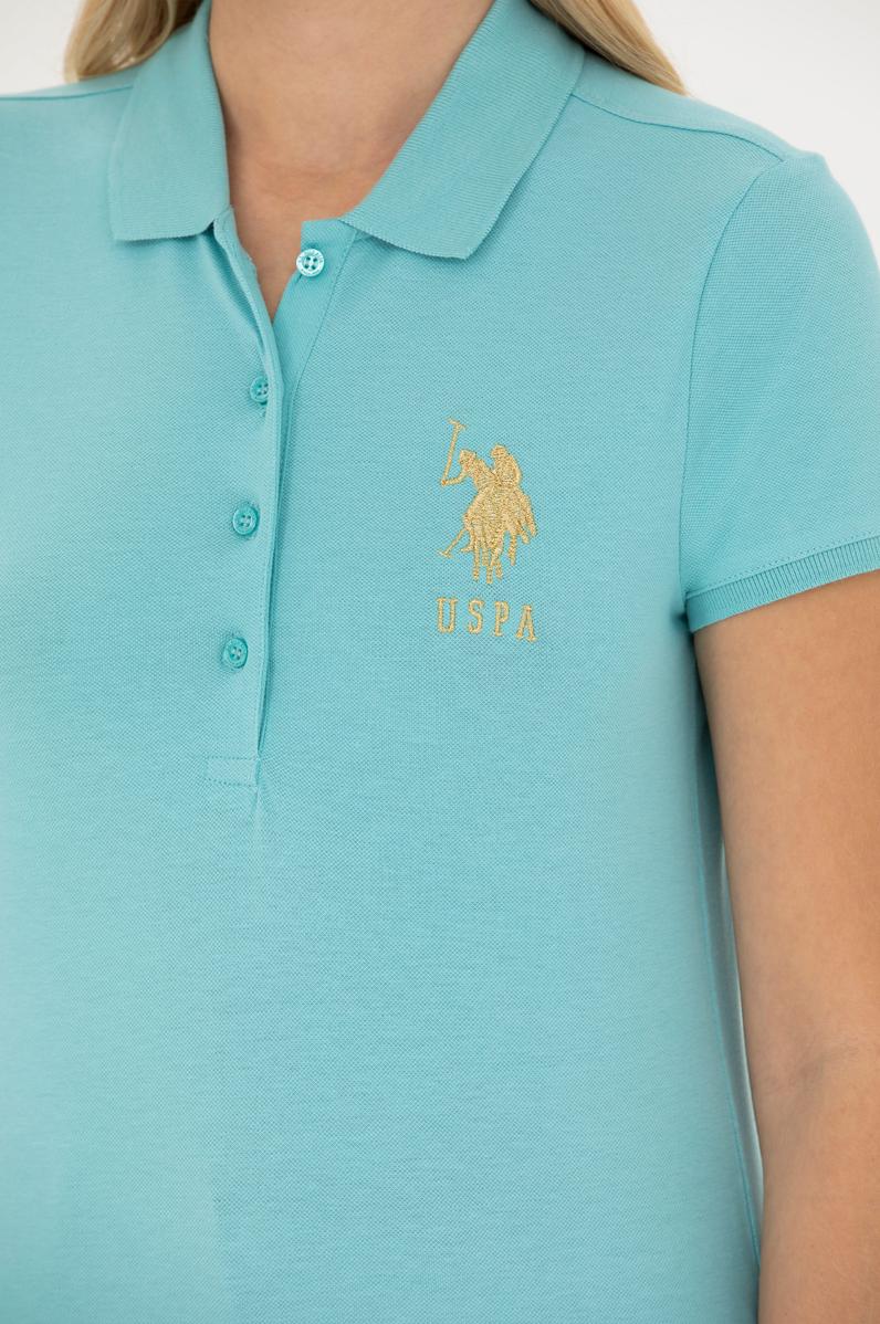 Kadın Mint Basic Polo Yaka Tişört