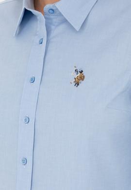 Kadın Mavi Uzun Kollu Basic Gömlek - 50262849075