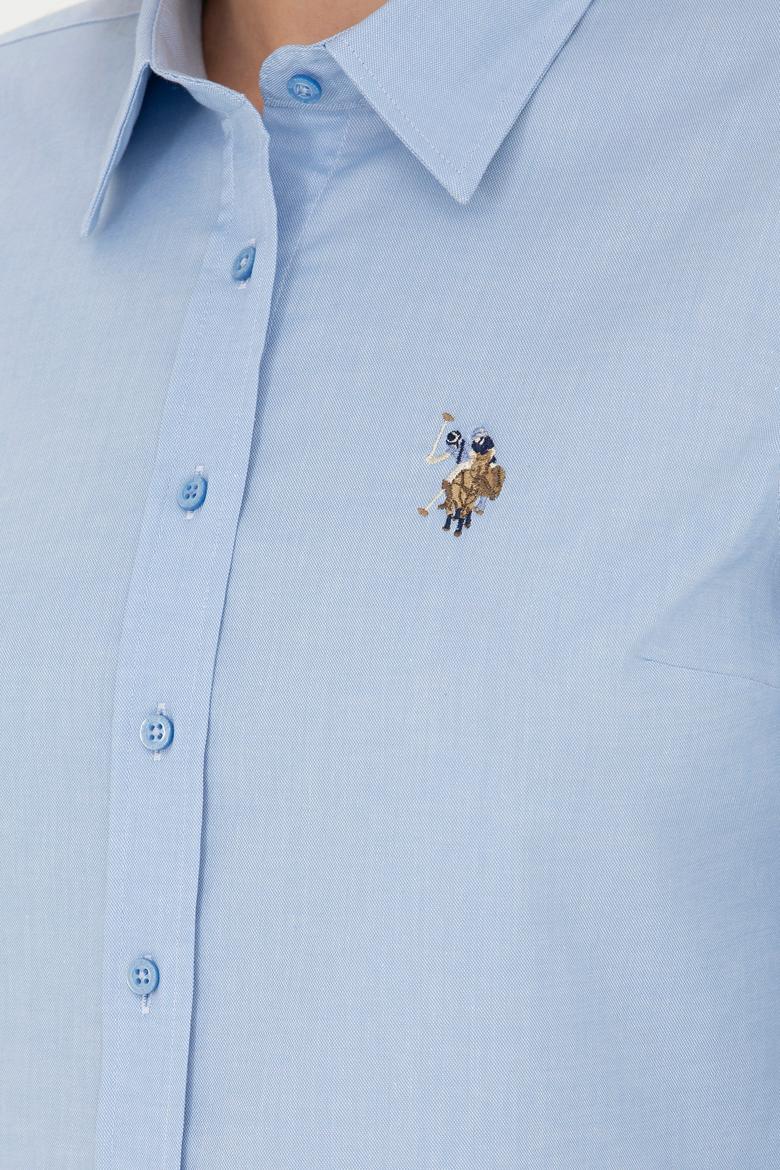 Kadın Mavi Uzun Kollu Basic Gömlek - 50262849075