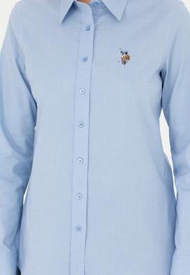 Kadın Mavi Uzun Kollu Basic Gömlek - 50262849075