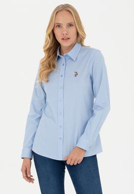 Kadın Mavi Uzun Kollu Basic Gömlek - 50262849075
