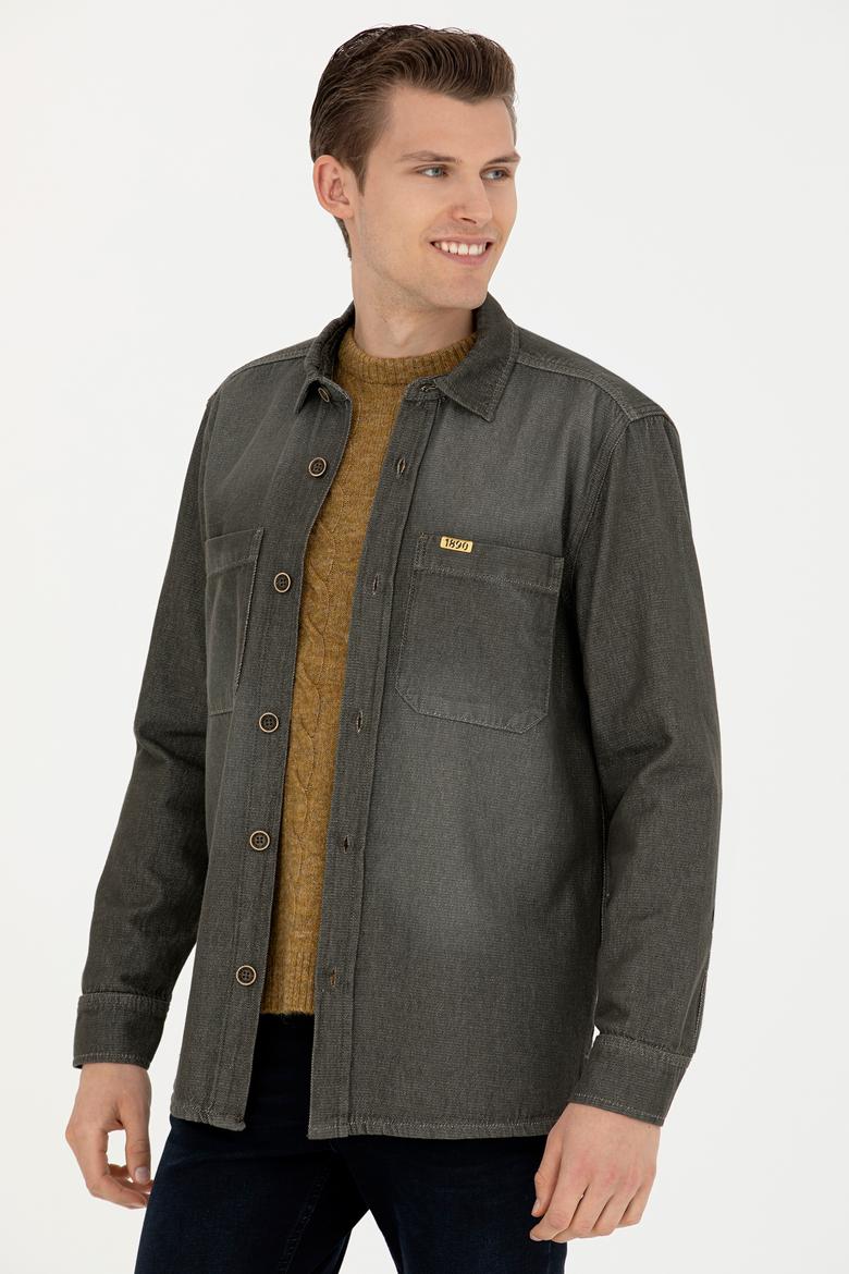 Erkek Haki Jean Gömlek - 50272610006