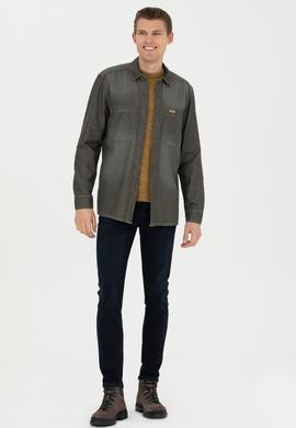 Erkek Haki Jean Gömlek - 50272610006